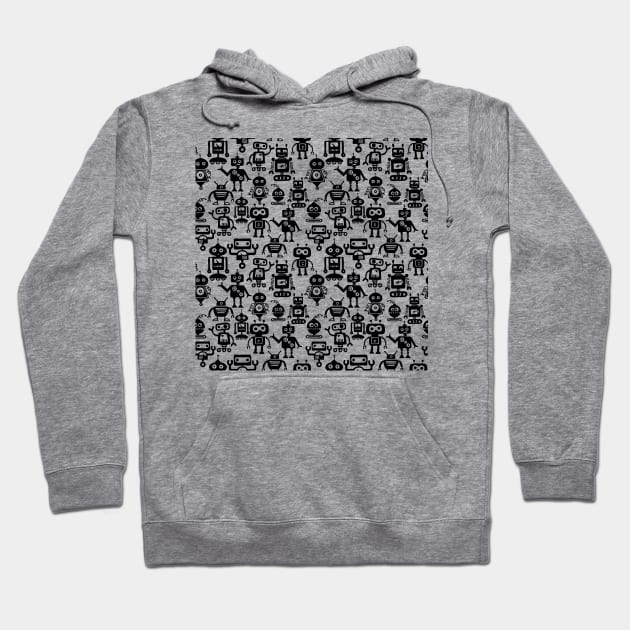 Robot All-Over Print and Sticker Pack Hoodie by Slightly Unhinged